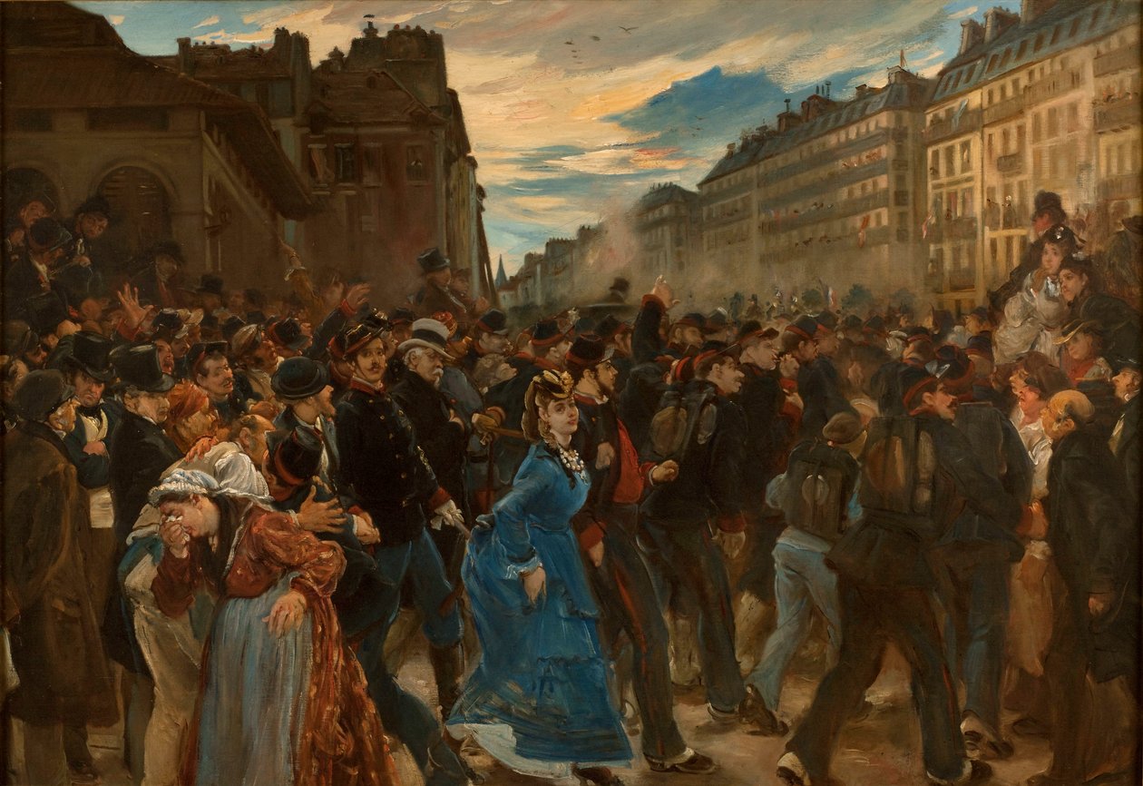 A partida da Garde mobile em julho de 1870, ca 1879. de Alfred Dehodencq