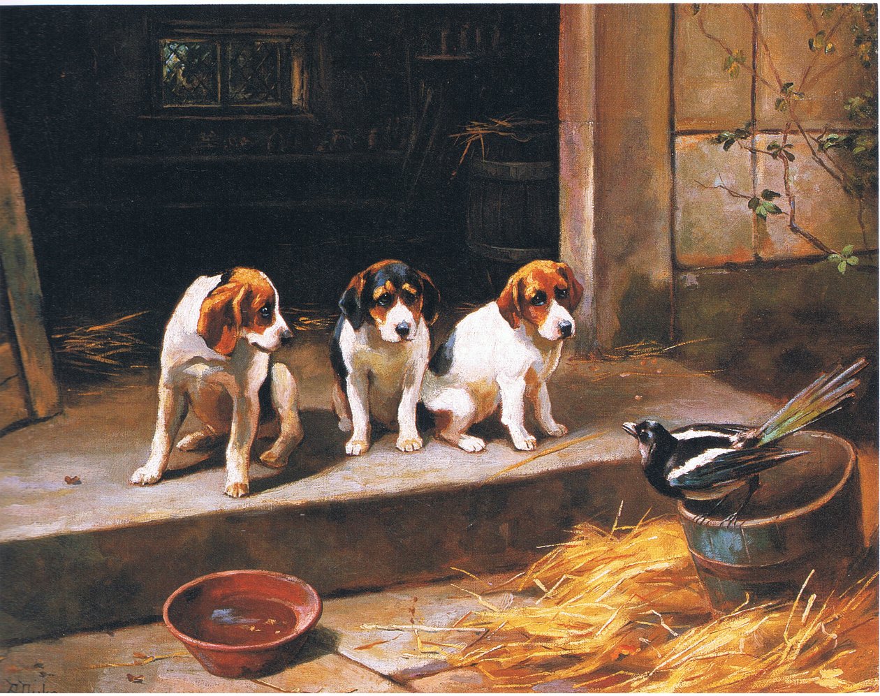 O convidado não convidado, de revista ou livro de fonte desconhecida (cor litho) de Alfred Duke