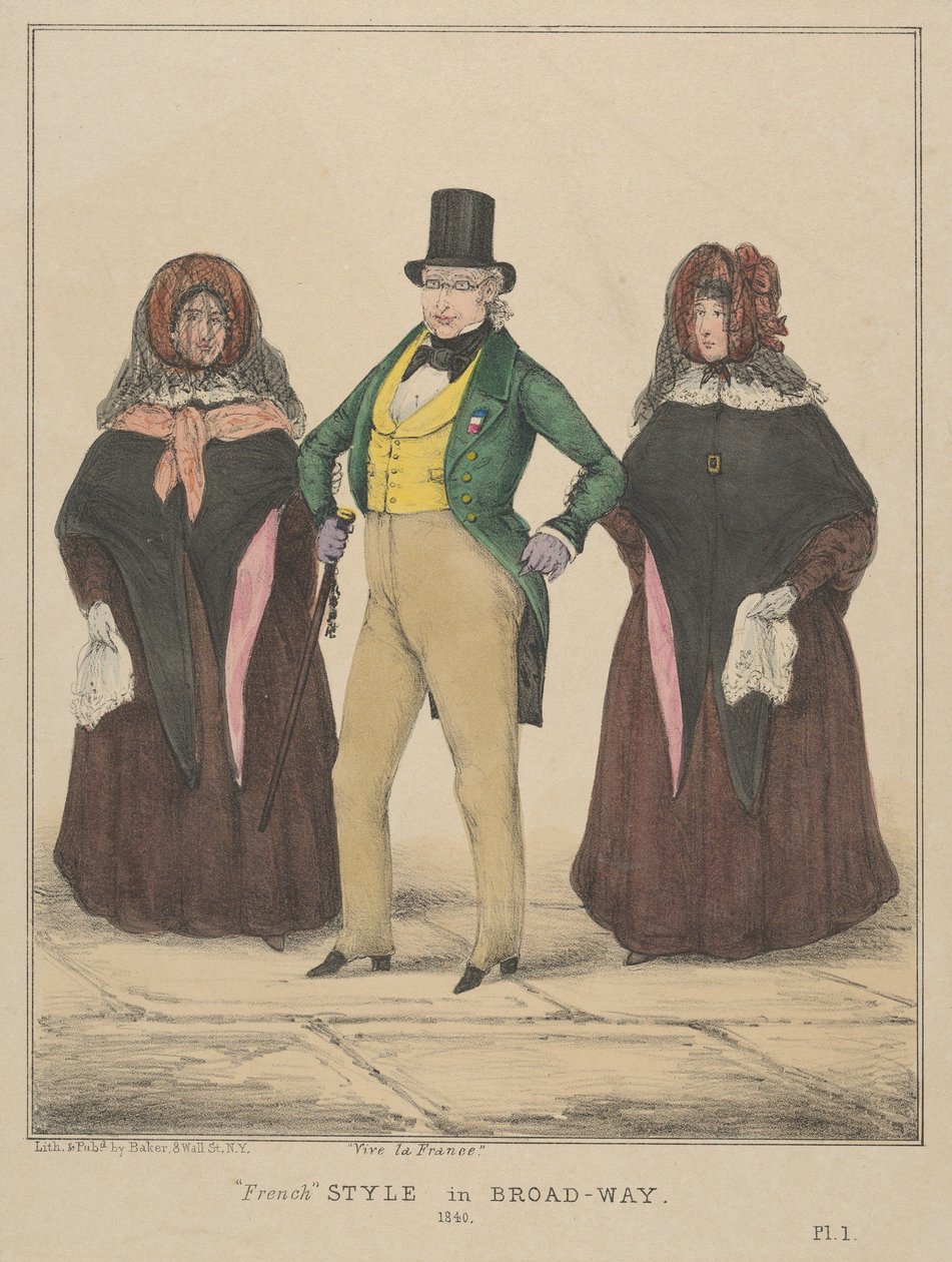 Vive la France, estilo francês na Broadway, 1840. de Alfred E. Baker