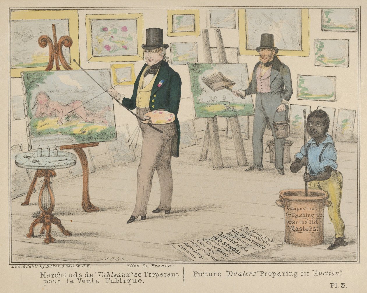 Vive la France, Comerciantes de Imagens Preparando-se para a Venda Pública Picture Dea..., 1840. de Alfred E. Baker