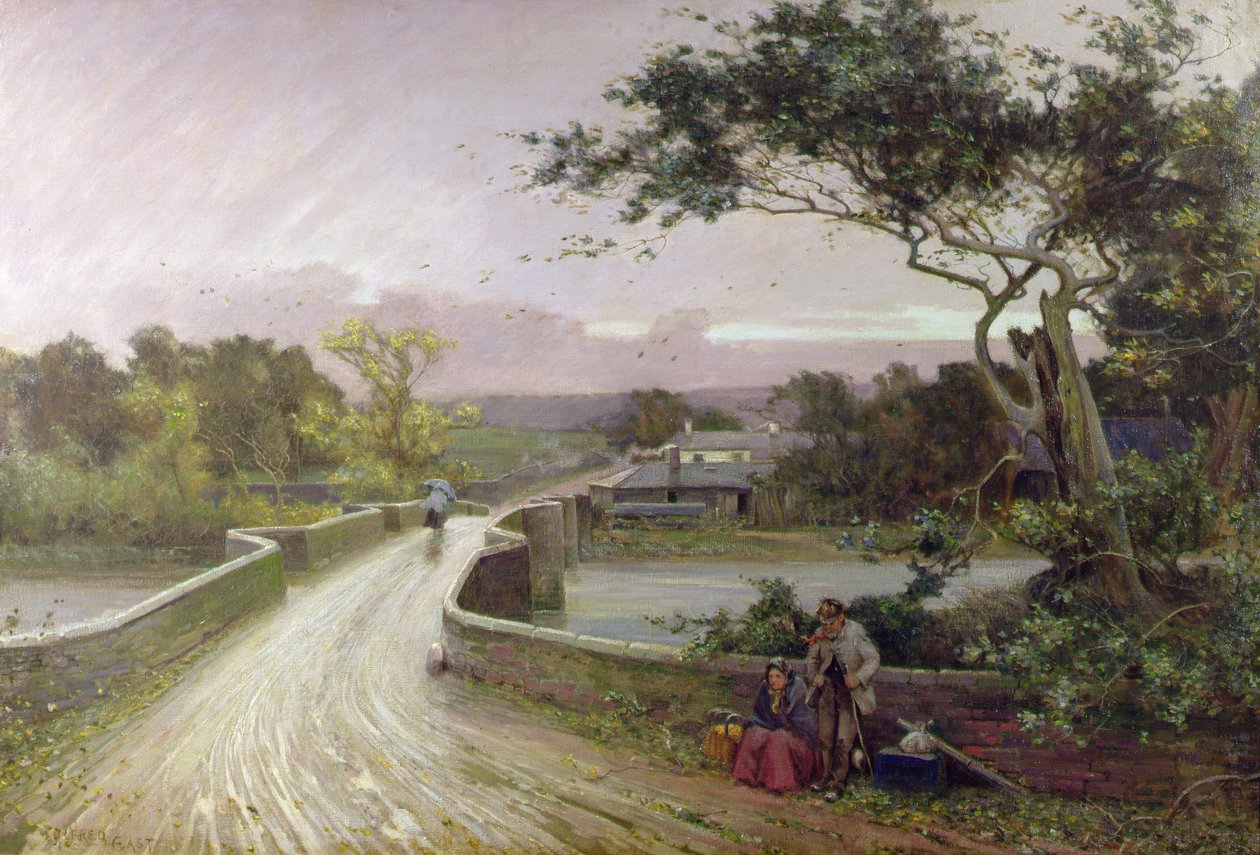 Newby Bridge, Windermere (óleo sobre tela) de Alfred East