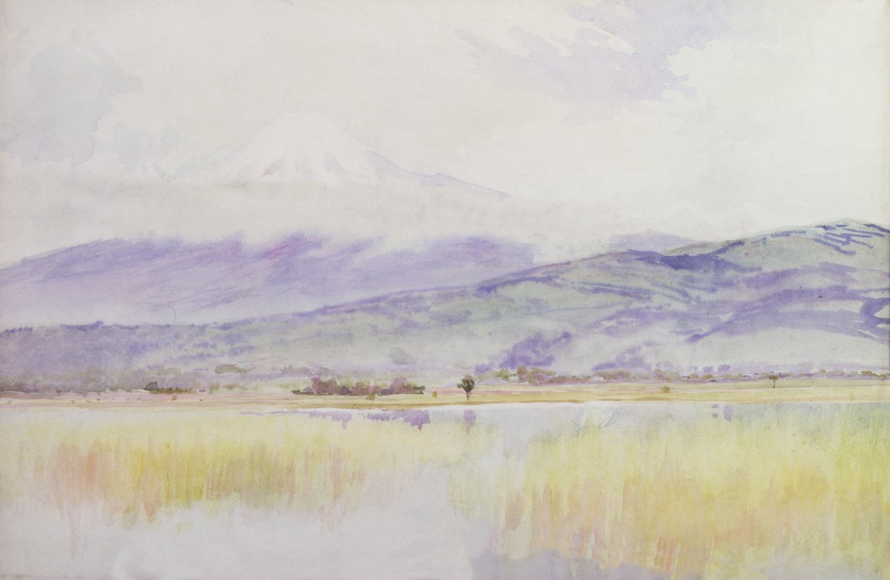 The Fuji-San, c.1889 (aguarela sobre papel) de Alfred East