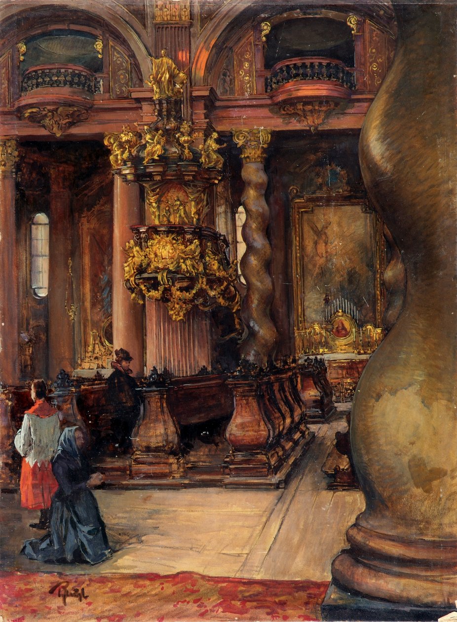 O interior da Igreja da Universidade em Viena de Alfred Edler von Pflügl