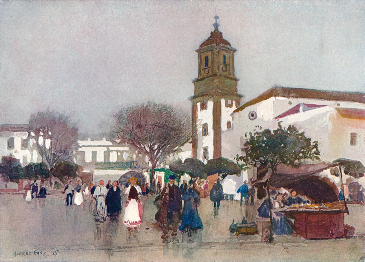 Igreja da Catedral, Algeciras, c1910 de Alfred East