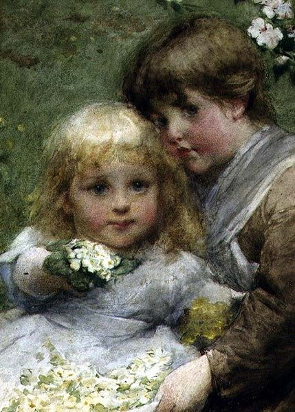 Oferta de Primavera (aguarela sobre papel) de Alfred Edward Emslie