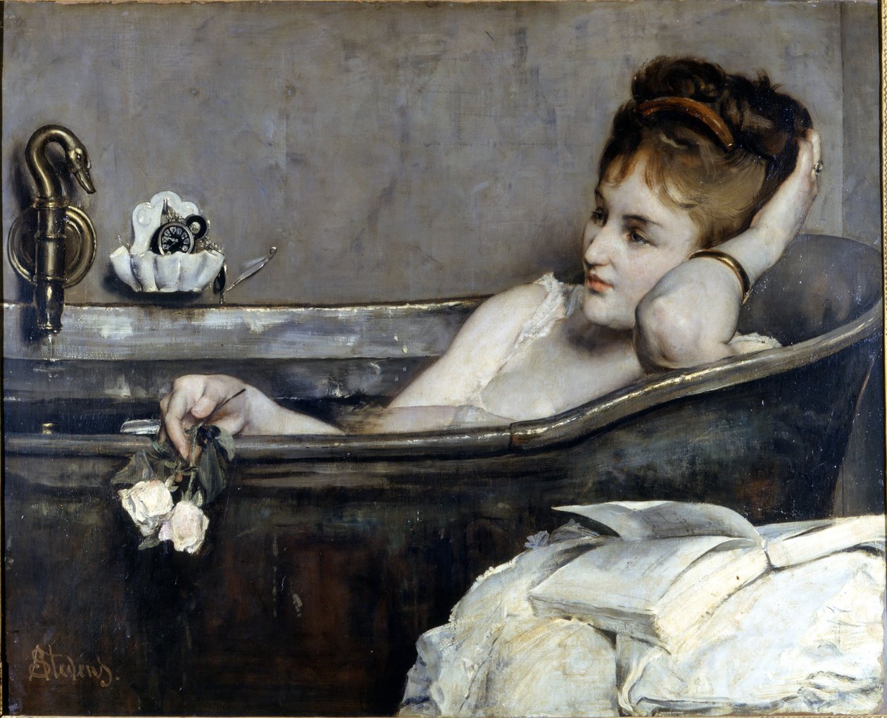 Alfred Stevens: "O banho" 1867. Museu Nacional de Compiègne de Alfred Emile Stevens