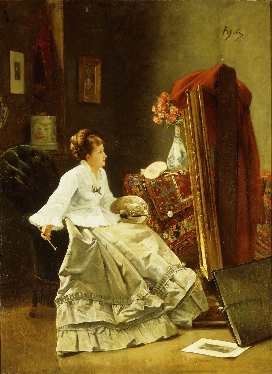 Artista no Trabalho de Alfred Emile Stevens