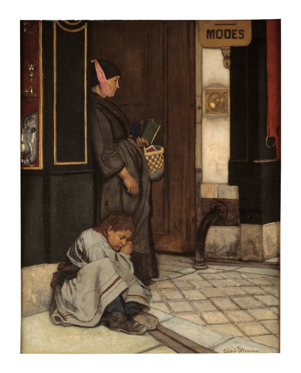 Begging Tolerated (óleo sobre tela) de Alfred Emile Stevens