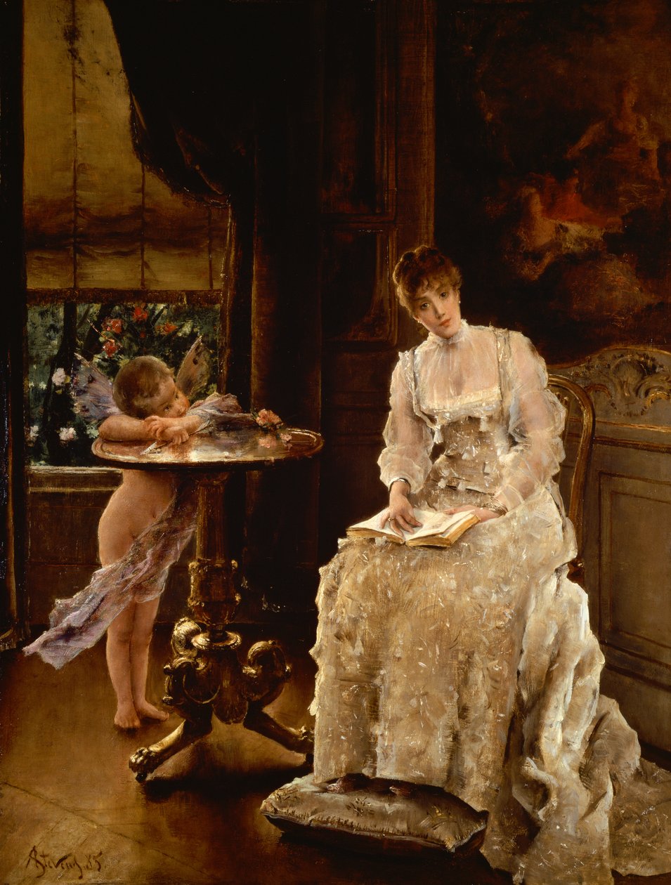Daydream (petróleo) de Alfred Emile Stevens