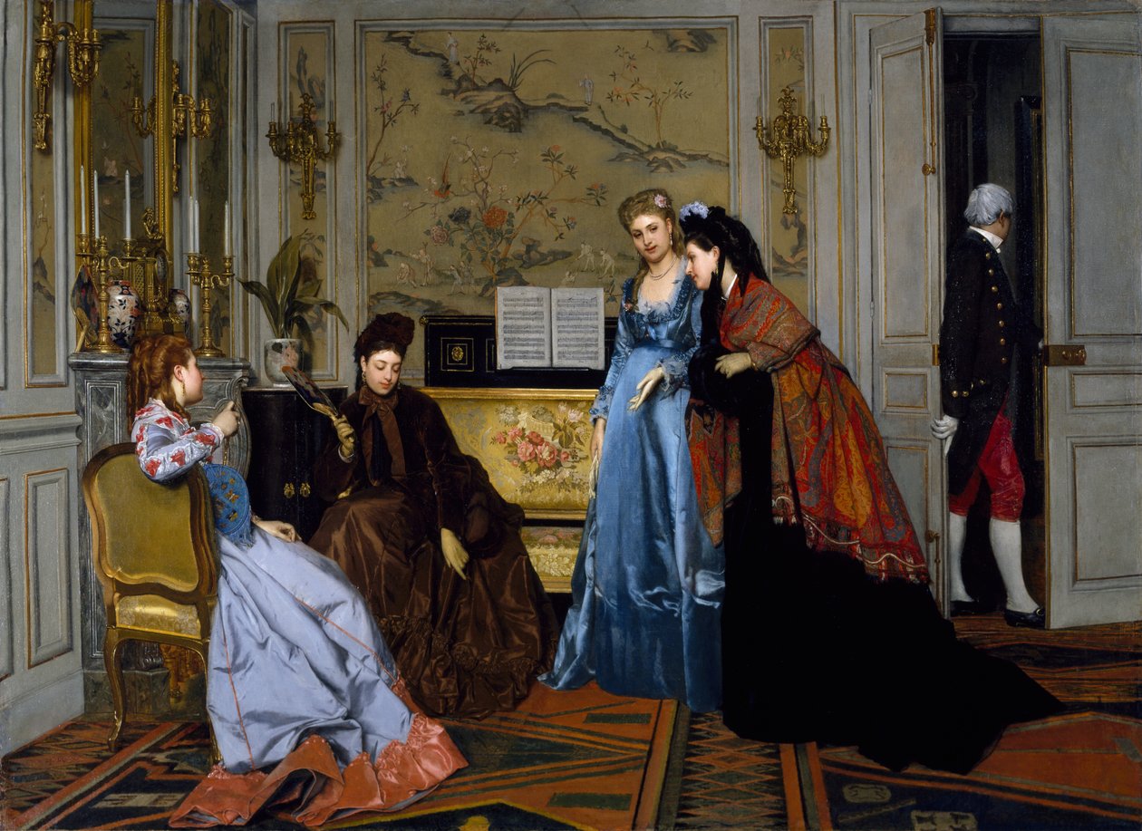 Figuras elegantes em um salão de beleza, sem data de Alfred Emile Stevens