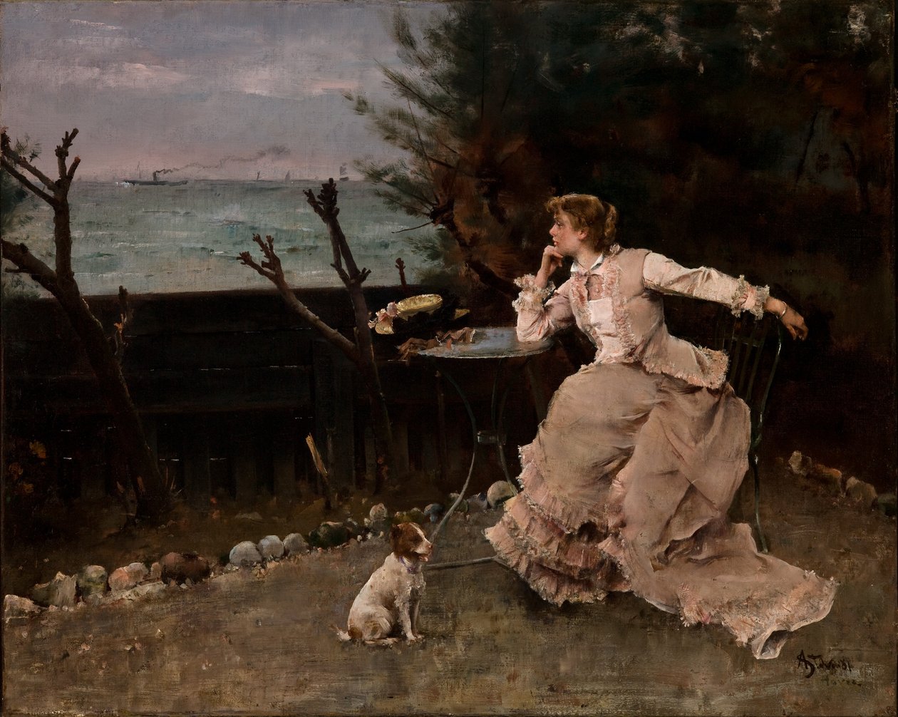 Em pensamento profundo de Alfred Emile Stevens