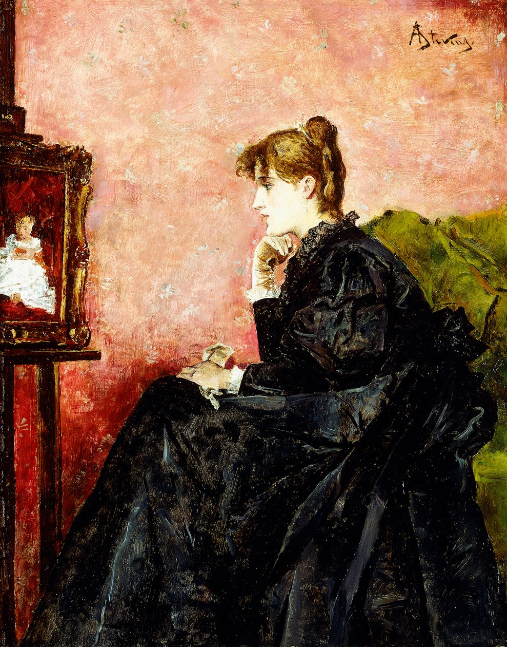 Dama de preto, de Alfred Emile Stevens