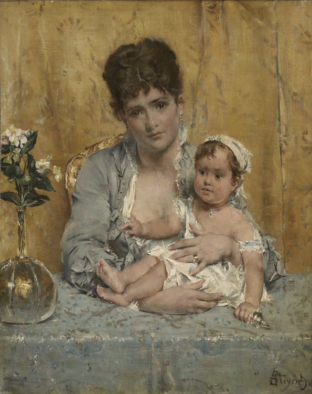 Mãe e Filho, c.1875-80 de Alfred Emile Stevens