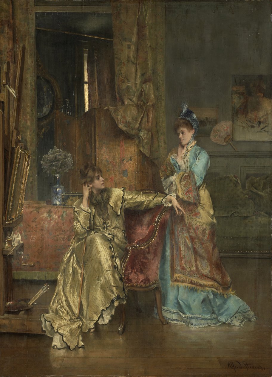 A Visita, c.1870 de Alfred Emile Stevens