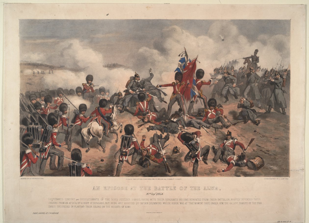 Cena da Batalha de Alma em 20 de setembro de 1854, 1855 de Alfred F. De Prades