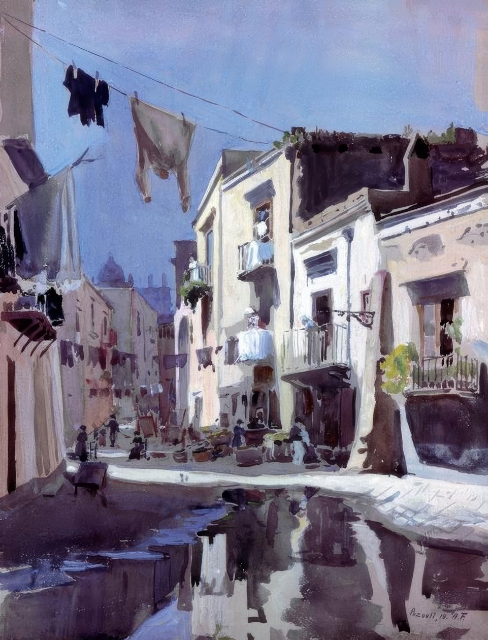 Alfred Frank, Gasse em Pozzuoli - Gem. 1910 de Alfred Frank