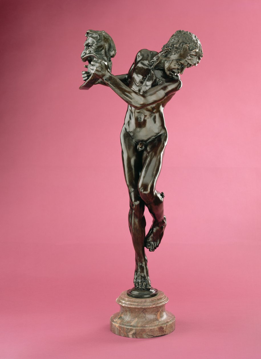 Comédia e tragédia, "Sic Vita", modelado em 1891-92, elenco c.1902-05 de Alfred Gilbert