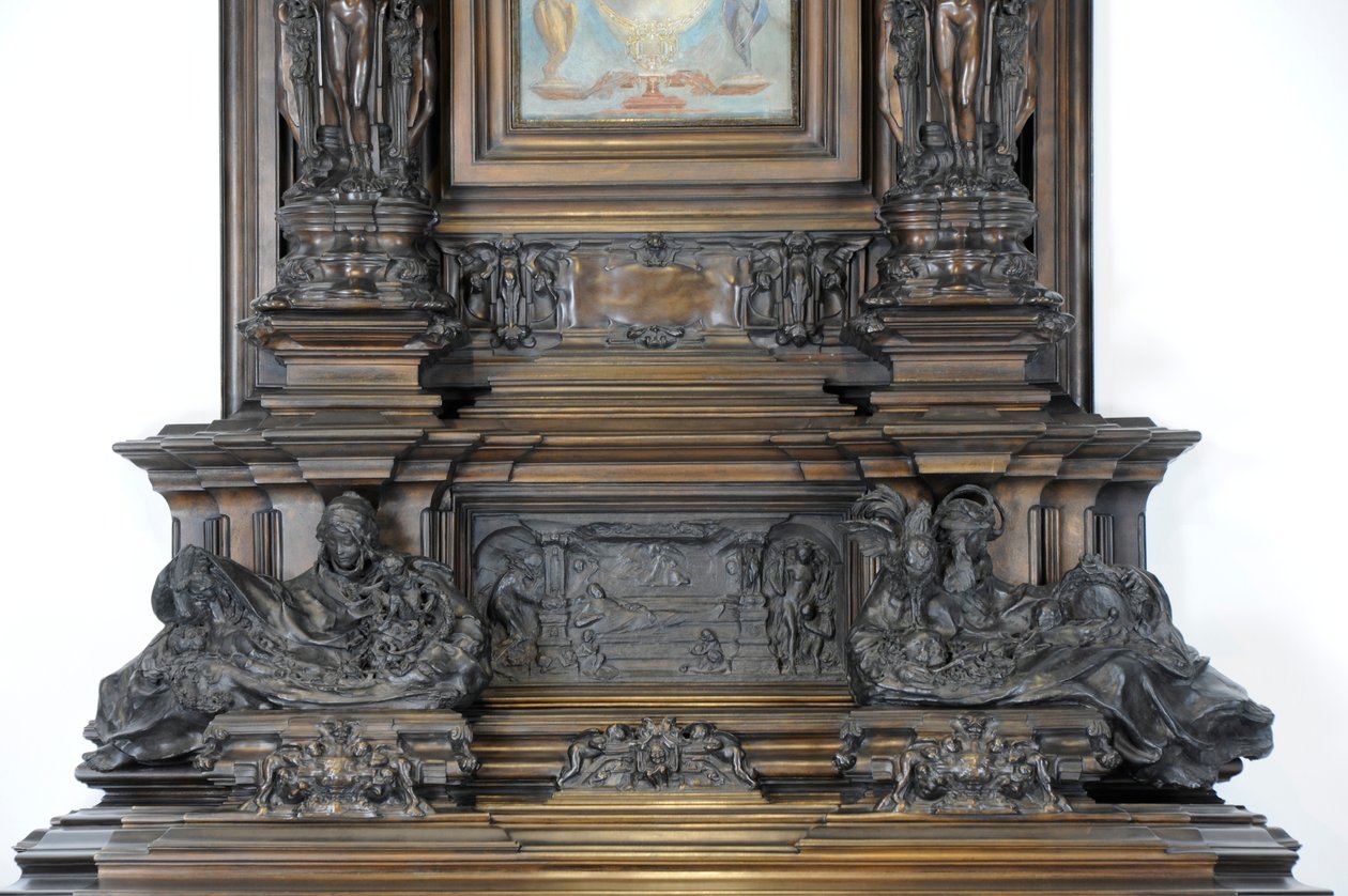Detalhe da chaminé Sam Wilson, c.1908-14 (bronze) de Alfred Gilbert