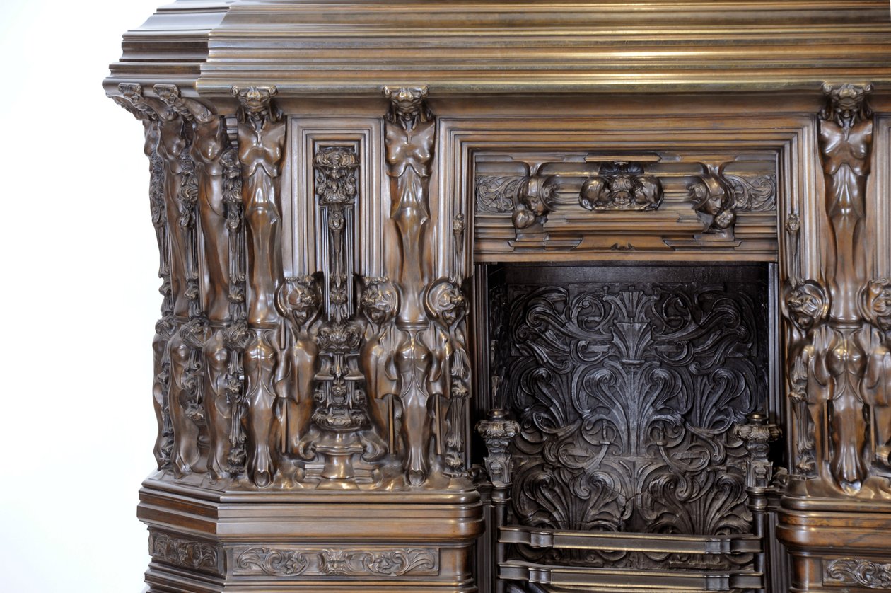 Detalhe da chaminé Sam Wilson, c.1908-14 (bronze) de Alfred Gilbert