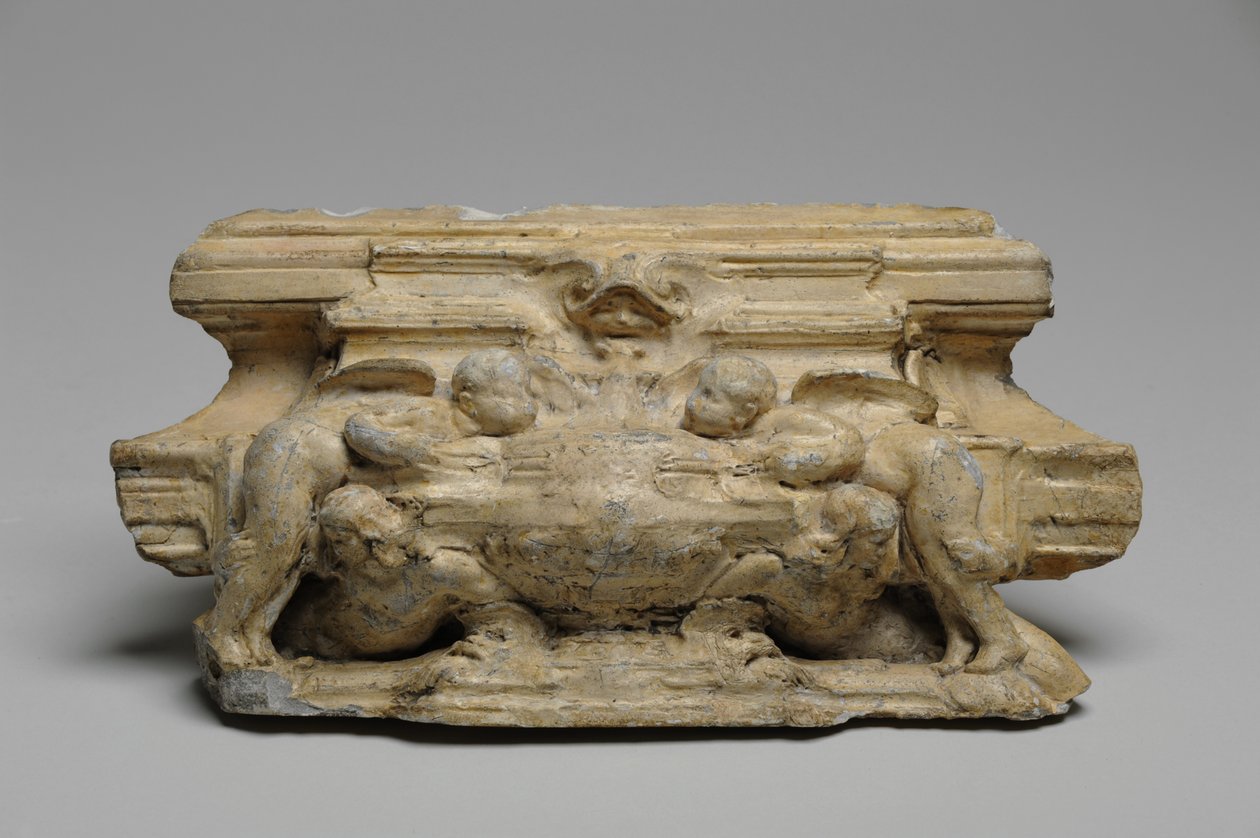 Um dos 9 maquetes para a Chaminé Sam Wilson, c.1908-14 (gesso e goma-laca) de Alfred Gilbert