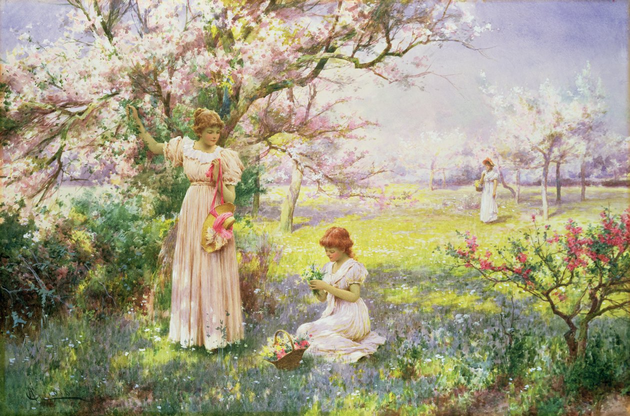 Primavera: Colhendo Flores, 1898 de Alfred Glendening