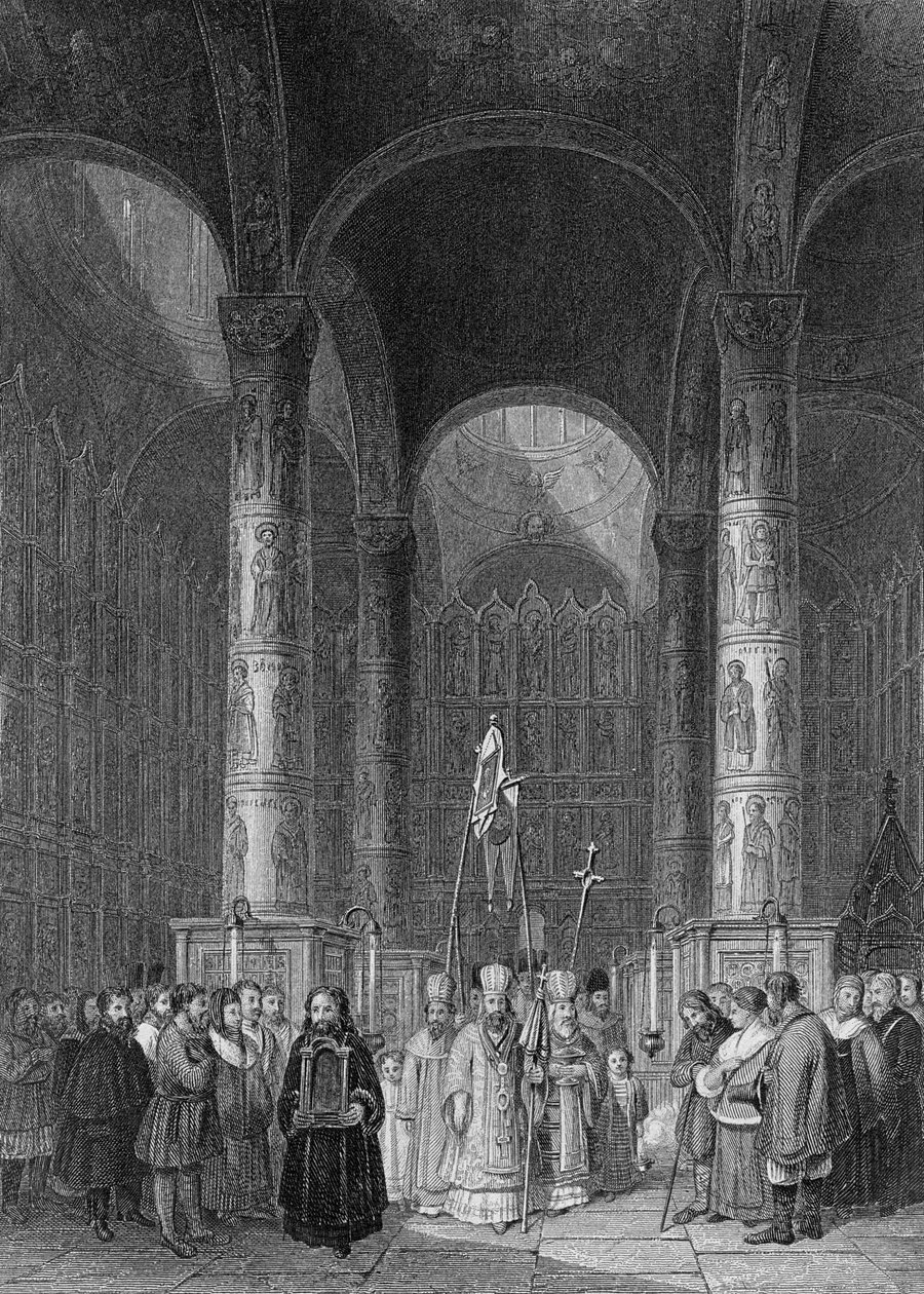 Interior da Grande Catedral da Assunção, gravada por T. Higham, 1835 de Alfred Gomersal Vickers