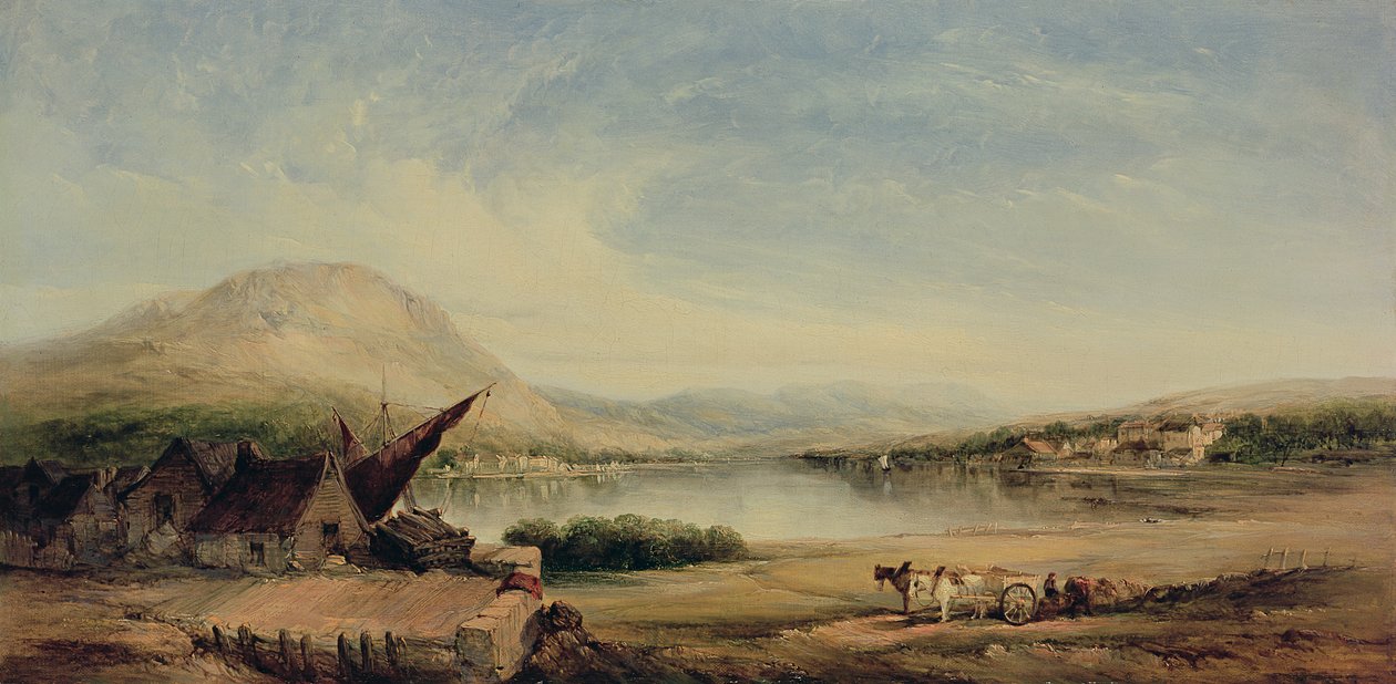 Vista do lago, século XIX de Alfred Gomersal Vickers