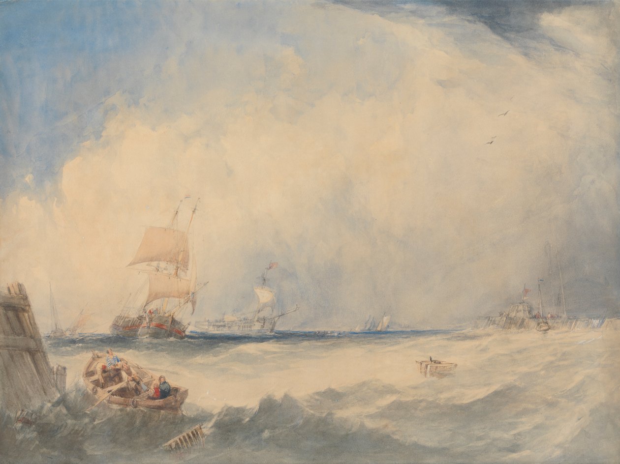 Cena de embarque no Porto de Dunkerque de Alfred Gomersal Vickers