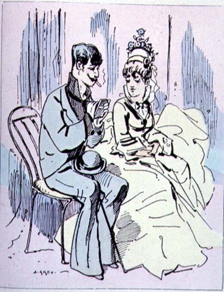Nos Champs-Élysées, ilustração de Les Parisiennes, c.1870 de Alfred Grevin