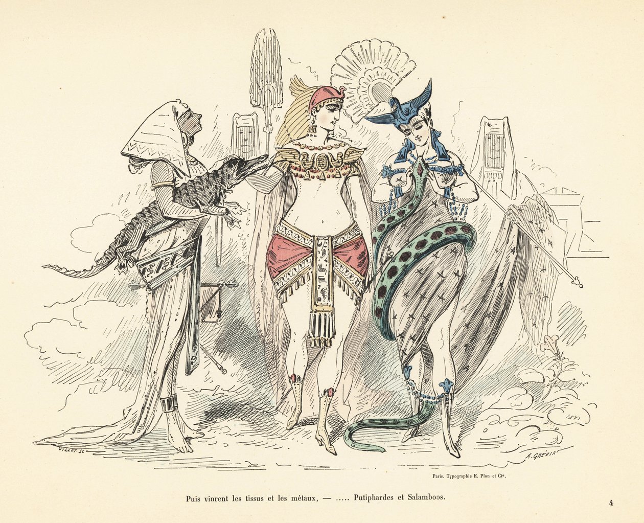 Salammbo e esposa de Potifar em trajes exóticos, Cartago, 3º de Alfred Grevin
