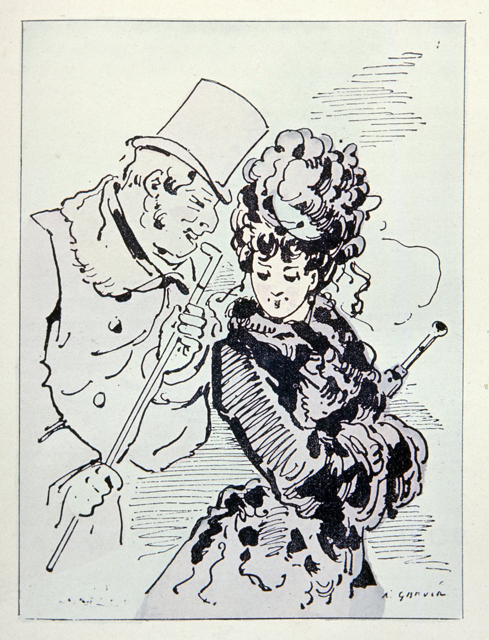 No asfalto, ilustração de Les Parisiennes, c.1870 de Alfred Grevin