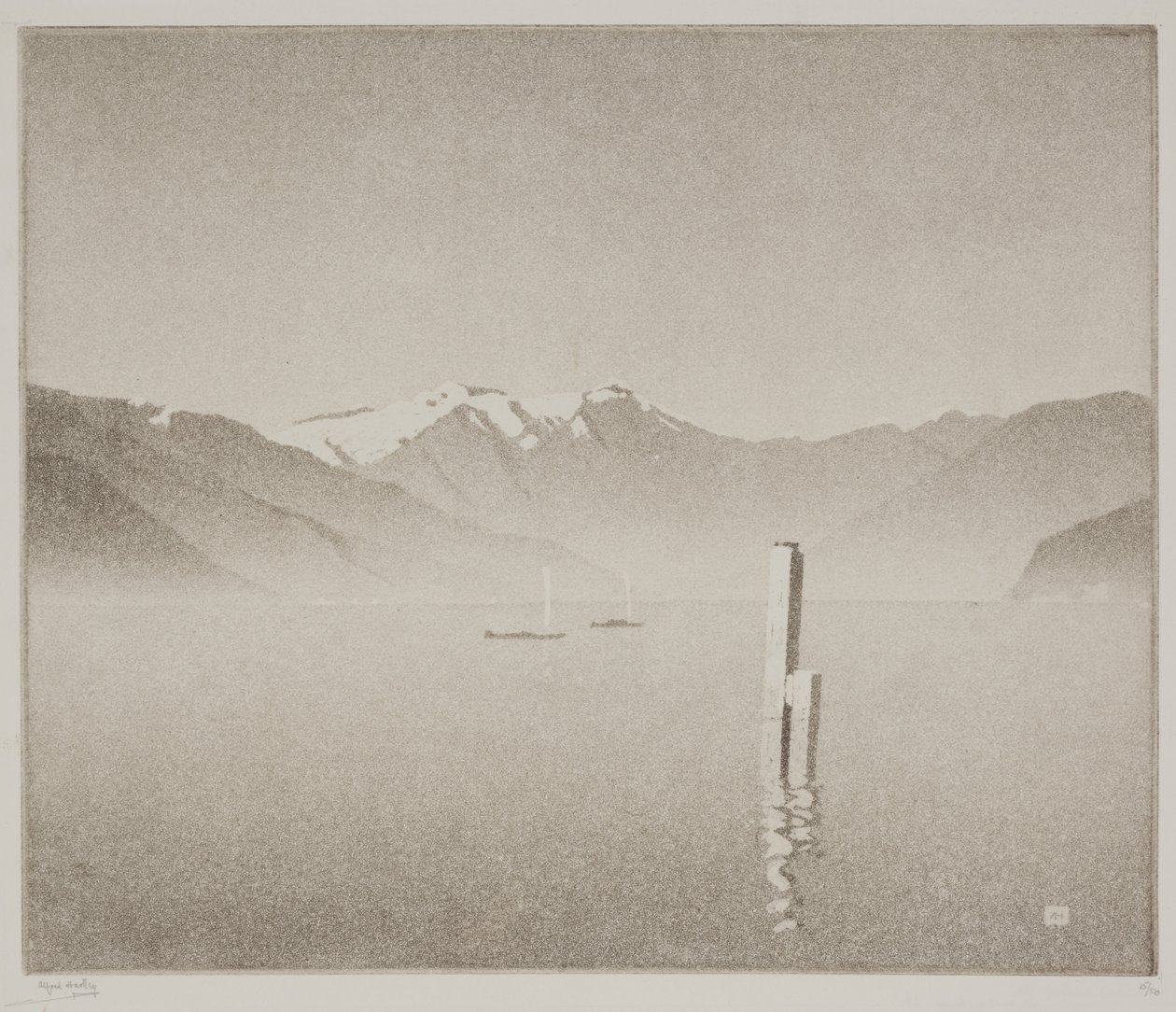 Lake Como (aquatint) de Alfred Hartley