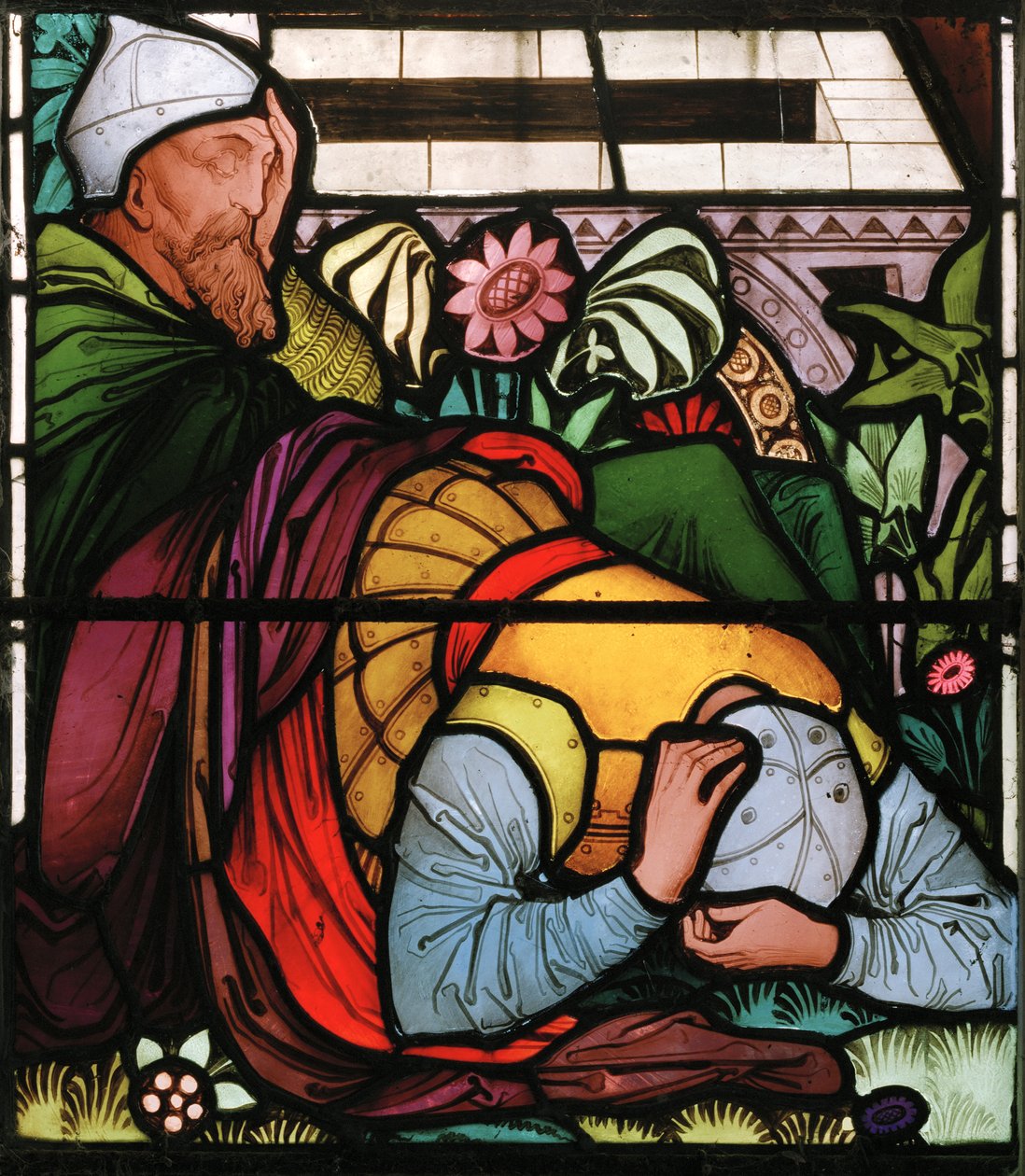 A ressurreição, detalhe, c.1867 (vitral) de Alfred Hassam
