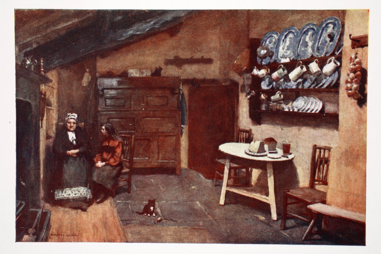 Uma velha cozinha de pousada, Coniston, de um portfólio de gravuras das aquarelas originais, c.1920 de Alfred Heaton Cooper