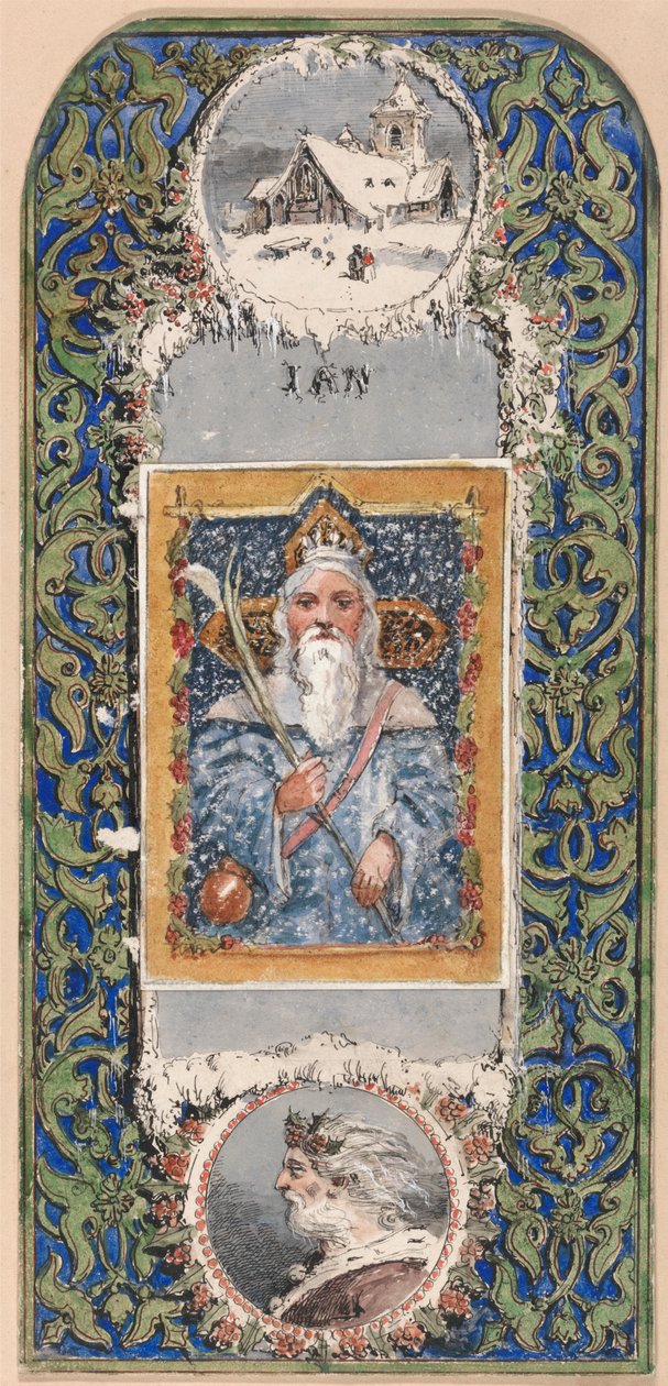 Desenho de Calendário - Janeiro de Alfred Henry Forrester