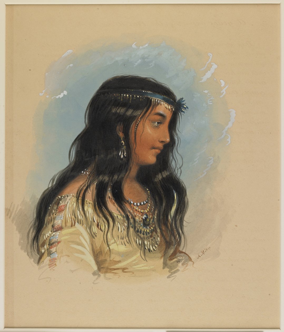 Uma jovem mulher da tribo Flathead de Alfred Jacob Miller