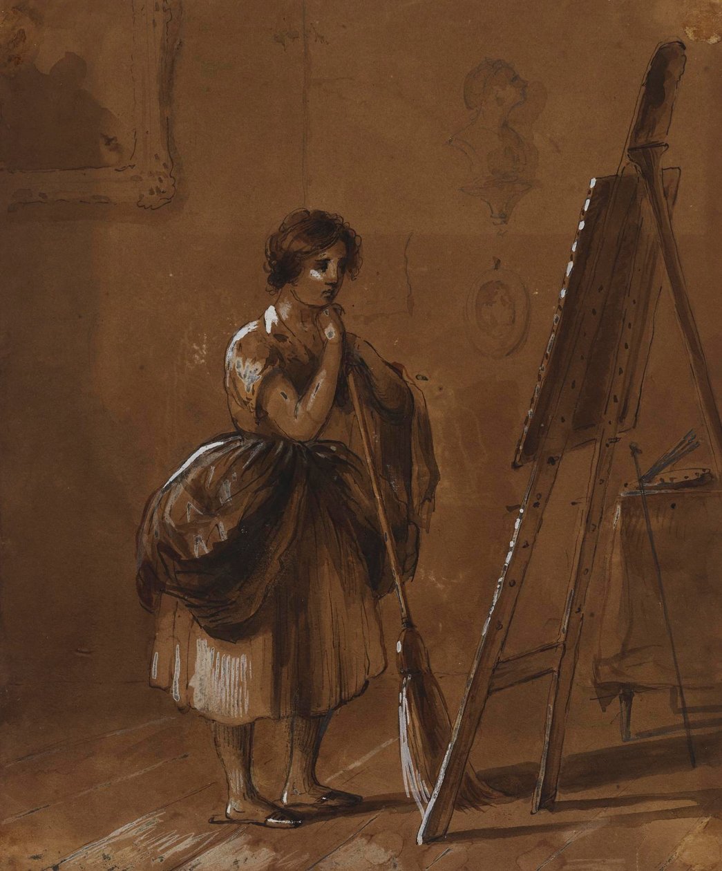 Atelier do artista. O crítico. de Alfred Jacob Miller