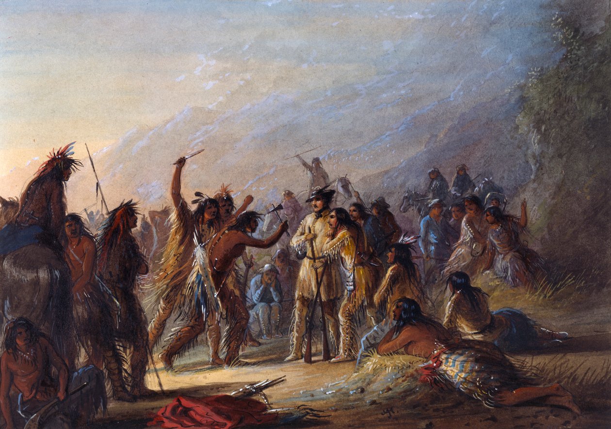 Ataque de índios crow de Alfred Jacob Miller