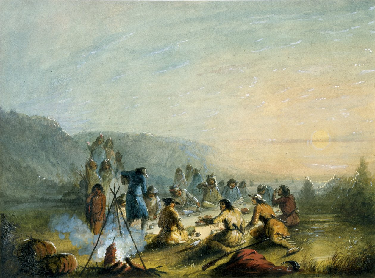 Pequeno-almoço ao nascer do sol de Alfred Jacob Miller