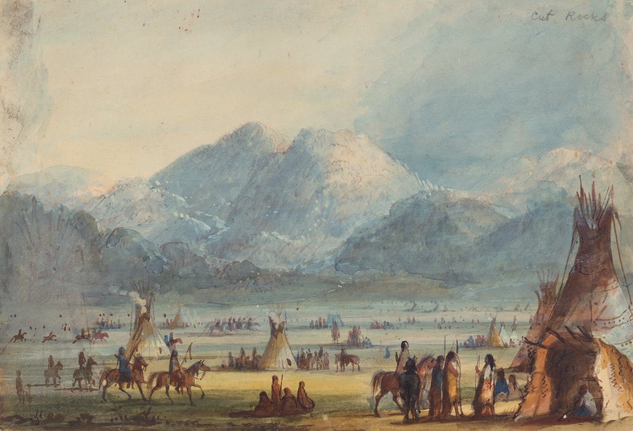 Cut Rocks, c.1837 (lápis, aguarela e guache sobre papel) de Alfred Jacob Miller