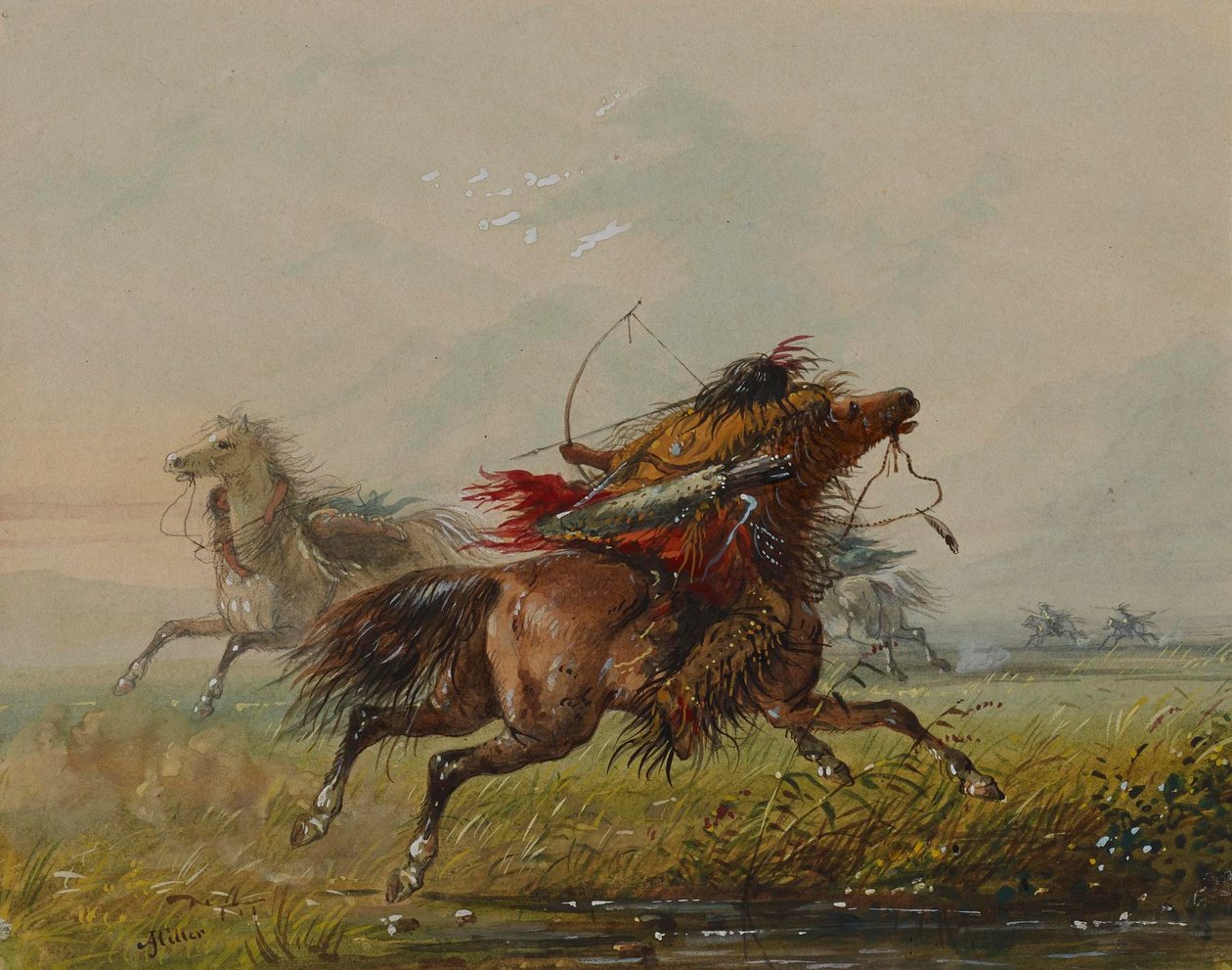 Esquivar-se de uma flecha (Corvo) de Alfred Jacob Miller