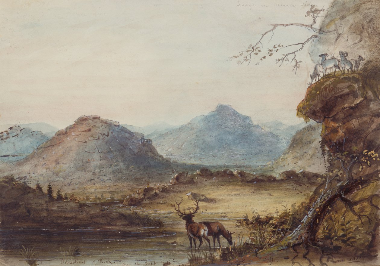 Formações de rocha perto da Água Doce, c.1837 (aguarela sobre papel) de Alfred Jacob Miller