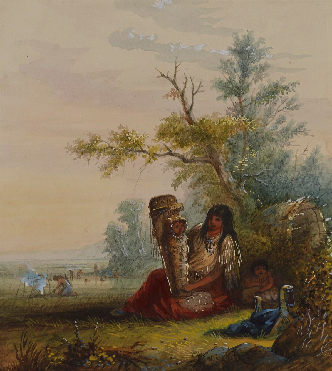Grupo de mãe índia e crianças de Alfred Jacob Miller