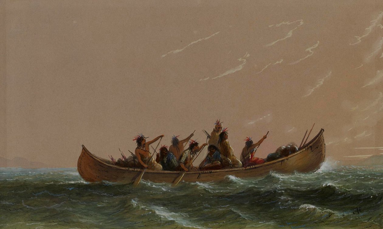 Canoa indígena de Alfred Jacob Miller