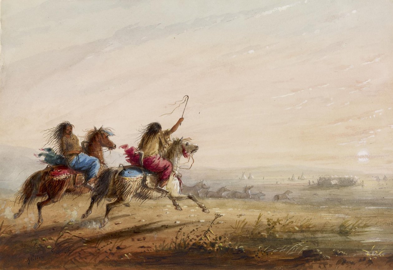 Raparigas índias: corrida de Alfred Jacob Miller