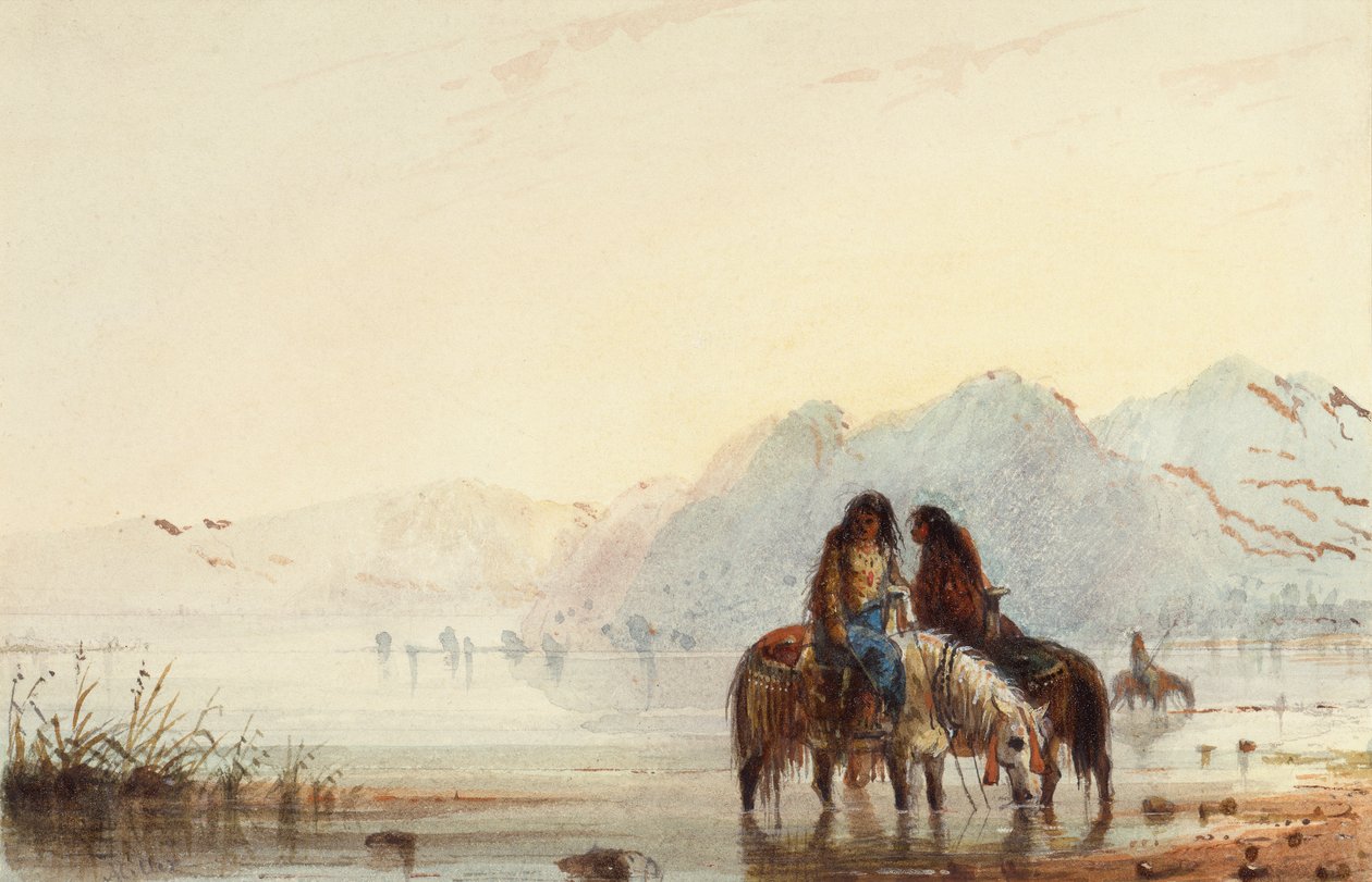 Indian Women, Shoshones, c.1837 (aguarela sobre papel) de Alfred Jacob Miller