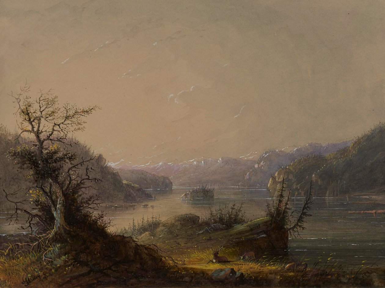 Cena lacustre de Alfred Jacob Miller
