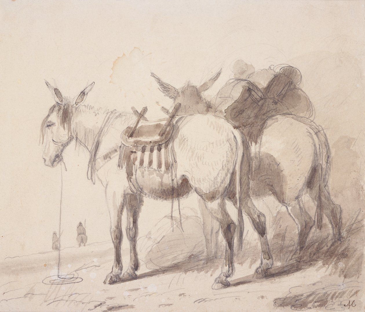 Mule Equipment, c.1837 (lápis e lavagem em papel) de Alfred Jacob Miller
