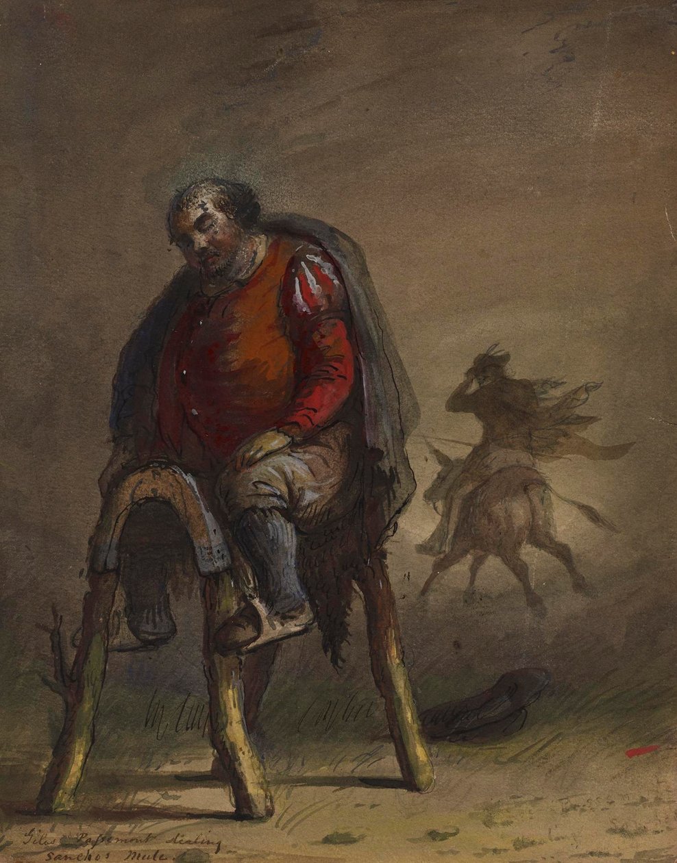 Passemont a roubar a mula de Sancho (de M. de Cervantes, Dom Quixote) de Alfred Jacob Miller