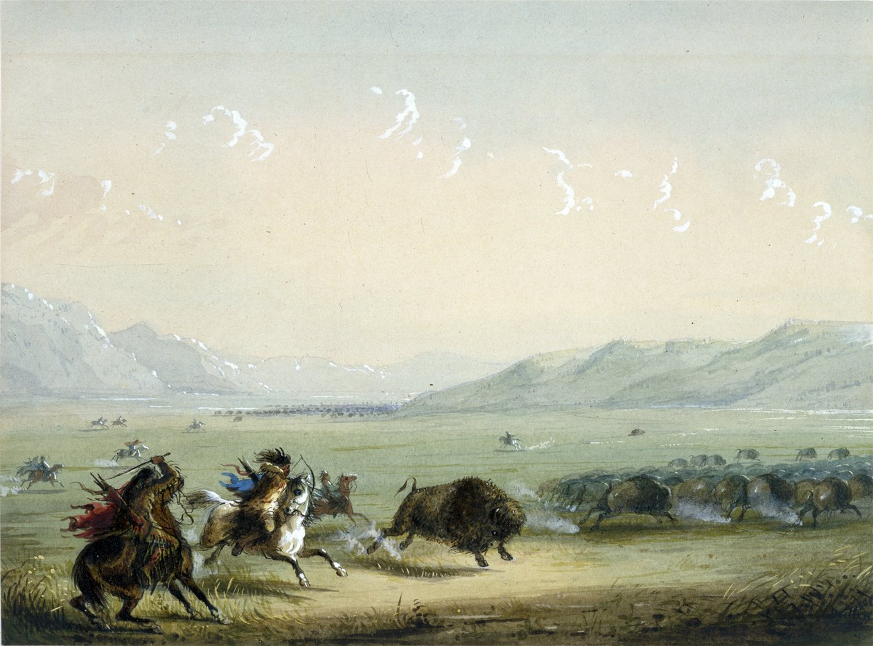 Búfalo a Correr de Alfred Jacob Miller